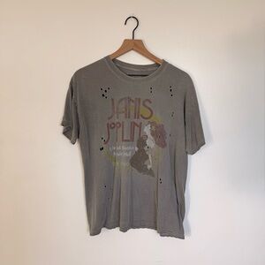 Gray Janis Joplin Graphic Tee